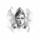 Bars, locker, head tattoo design idea