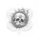 death before dishonor hidden in crown of thorns tattoo design idea