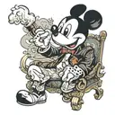 Mickey Mouse smoking  tattoo design idea
