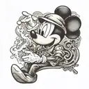 Mickey Mouse smoking  tattoo design idea