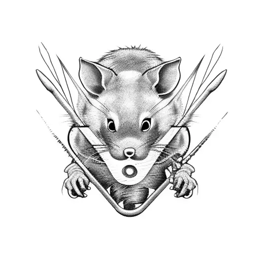 Grunge Rats chasing each other band tattoo design idea