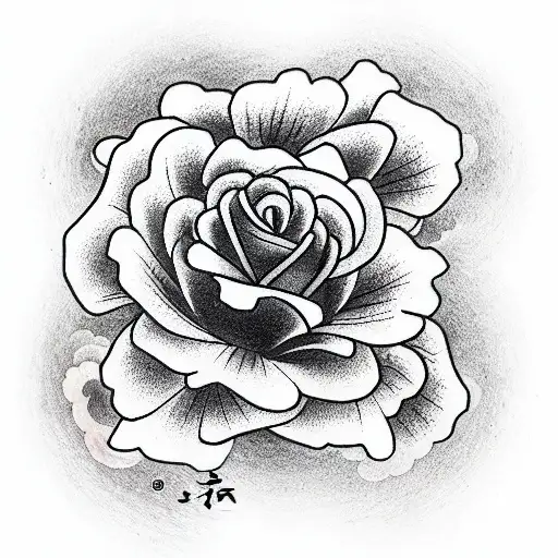 Rose and coal tattoo design idea