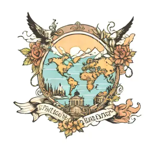 wanderlust travel tattoo design idea