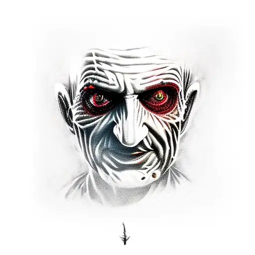 Freddy Krueger, red and black ink tattoo design idea