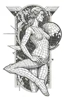 Venus de Milo in front of the planet Mars  tattoo design idea