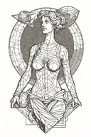 Venus de Milo in front of the planet Mars  tattoo design idea