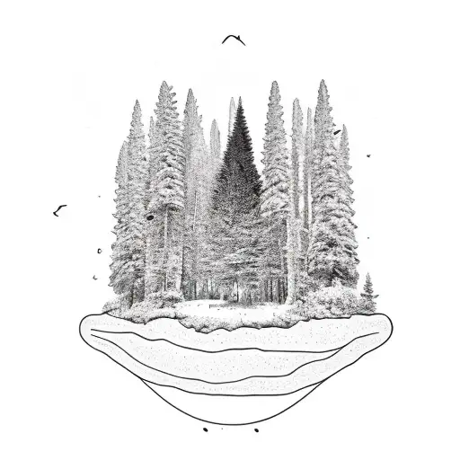 hiking boot with trees coming out of it tattoo design idea