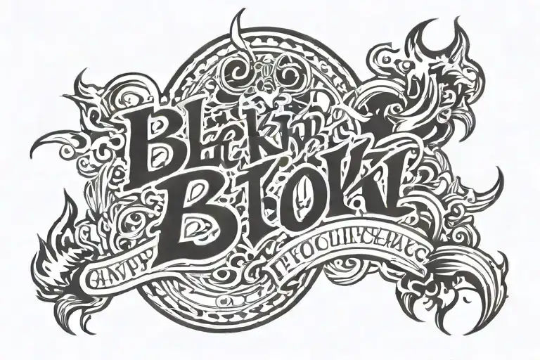 EBK with fire around the words   tattoo design idea