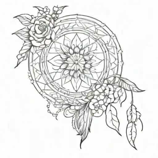 Create a black and white bohemian and wiccan style tattoo for the hand tattoo design idea