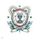 sweet bear tattoo design idea