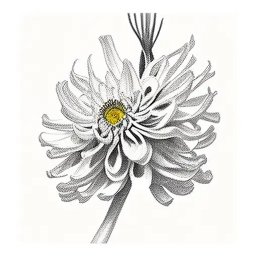 Chrysanthemum with daffodils with gladiolus  tattoo design idea