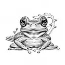  frog, toad, katana,  tattoo design idea