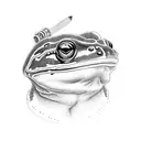  frog, toad, katana,  tattoo design idea