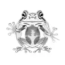  japan, frog, toad, katana, frog with katana tattoo design idea