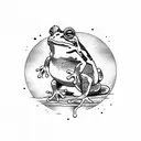  japan, frog, toad, katana, frog with katana tattoo design idea