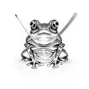  japan, frog, toad, katana, frog with katana tattoo design idea