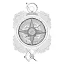 Sakura with DNA and compass and anchor tattoo design idea