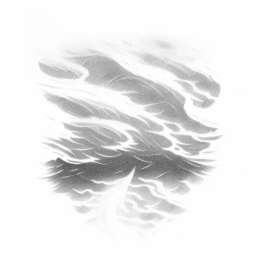 small wave in a Smokey style  tattoo design idea
