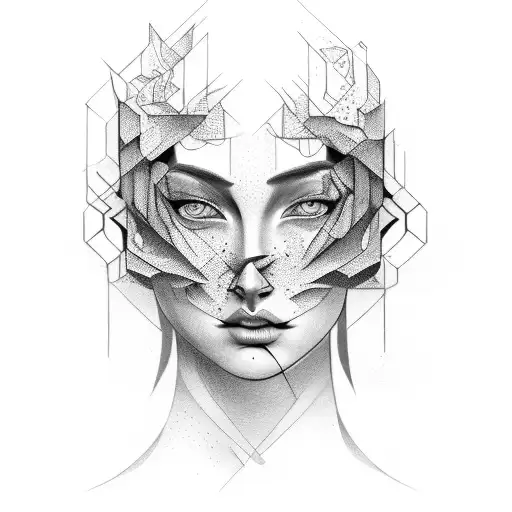 Engraved Vintage Drawing Of Fragments Of A Broken Mirror With A Reflection  Of A Female Face On Female Hands Stock Illustration - Download Image Now -  iStock