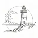 lighthouse anchor tattoo design idea