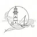 lighthouse anchor tattoo design idea