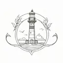 lighthouse anchor tattoo design idea