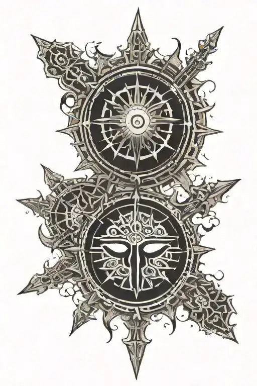 Black sun dark souls 3 tattoo design idea