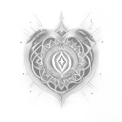  heart Chakra with the names Daniella and Shira inside the heart tattoo design idea