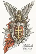 st michael shield adorned tattoo design idea
