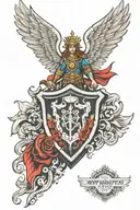 st michael shield adorned tattoo design idea