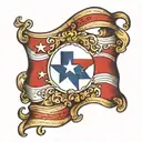 Texas flag waving tattoo design idea