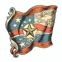Texas flag waving tattoo design idea