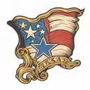 Texas flag waving tattoo design idea