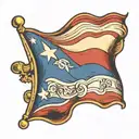 Texas flag waving tattoo design idea