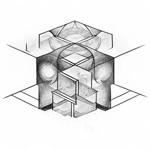 Cubes symbolizing the disintegration of consciousness tattoo design idea