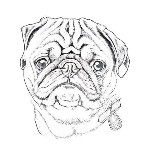 a pug dog tattoo design idea