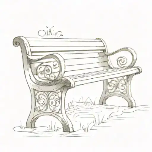A park bench with the words "IN OMNIA PARATUS" inscribed on it tattoo design idea