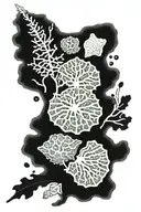 Delicate seaweed floating and shells (ideally conch but could be another or multiple shells) tattoo design idea