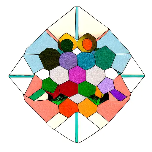 images from miyazaki movies inside the hexagons tattoo design idea