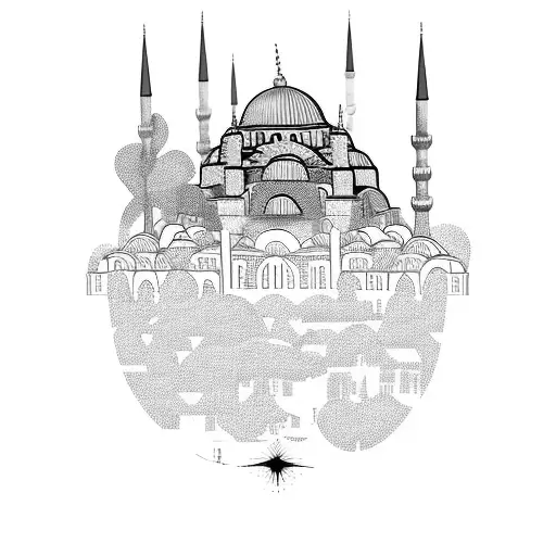 skyline of istanbul tattoo design idea