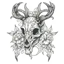 deer skull tattoo design idea