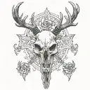 deer skull tattoo design idea