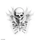 Skeleton full body tattoo design idea