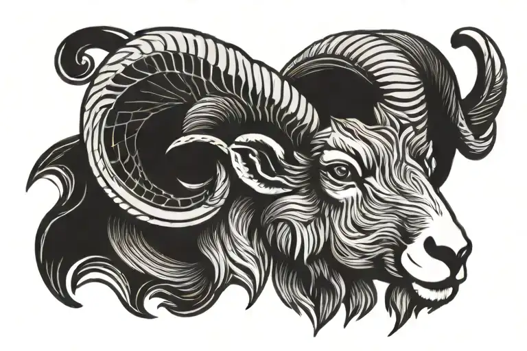 aries ram head tattoo design idea