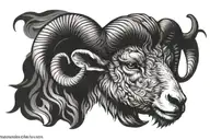 aries ram head tattoo design idea