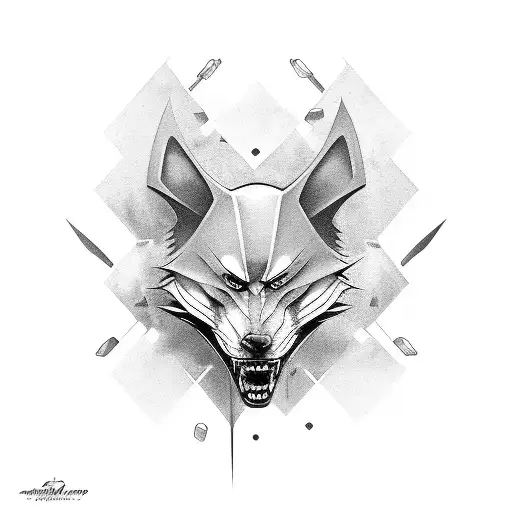cabeza de zorro tattoo design idea