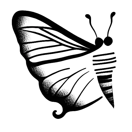 Butterfly neotribal tattoo design idea