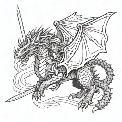 Berserk, Sword dragon slayer, brand of sacrifice, on the back  tattoo design idea
