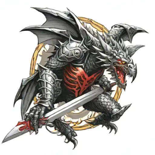 Berserk, Sword dragon slayer, brand of sacrifice, on the back  tattoo design idea