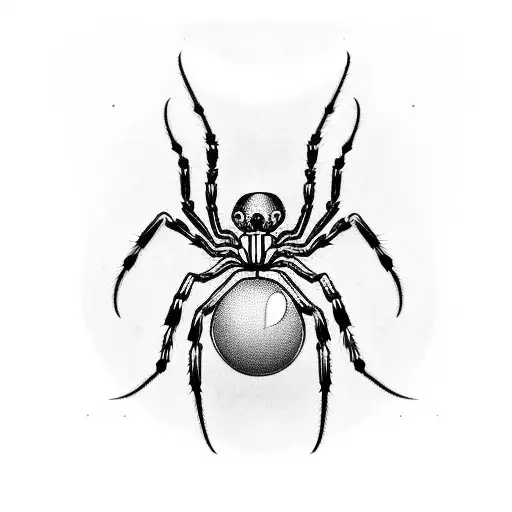 spider with the number 28 on its abdomen tattoo design idea